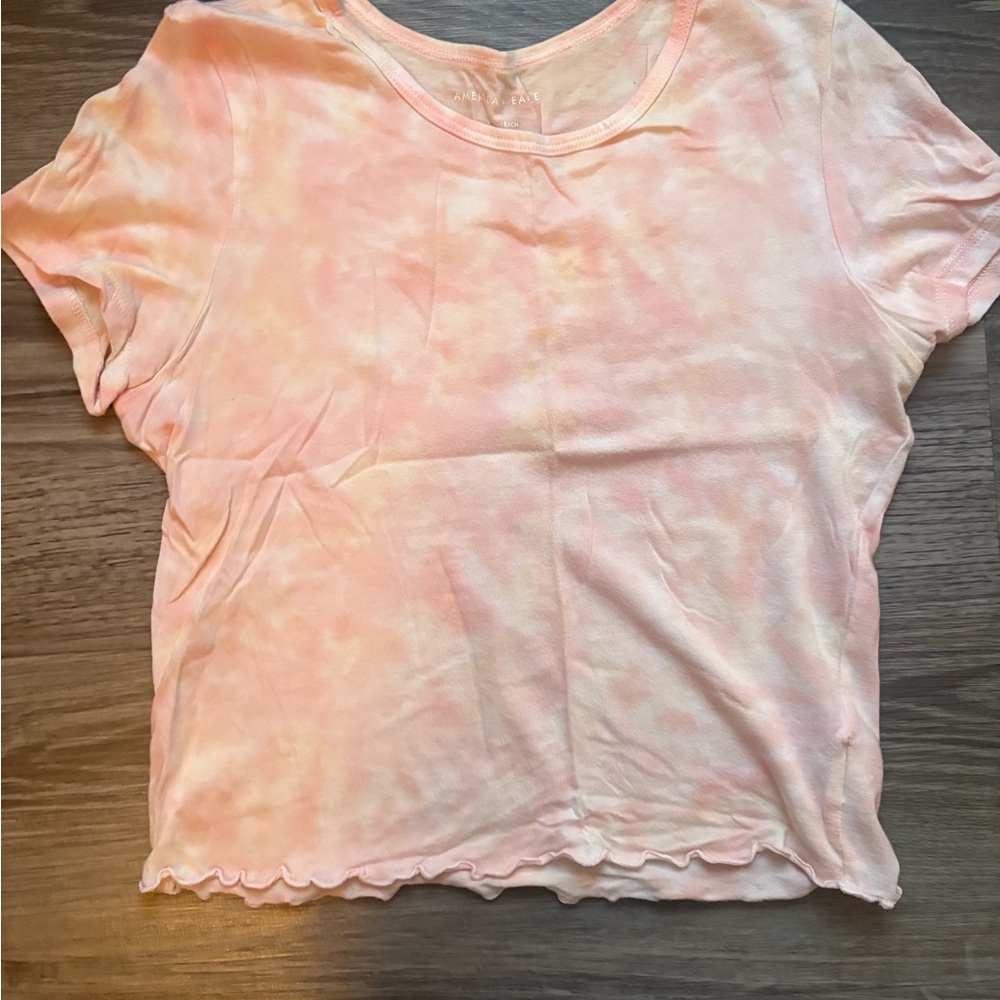 American Eagle Outfitters Pink Crop Relaxed T-Shirt